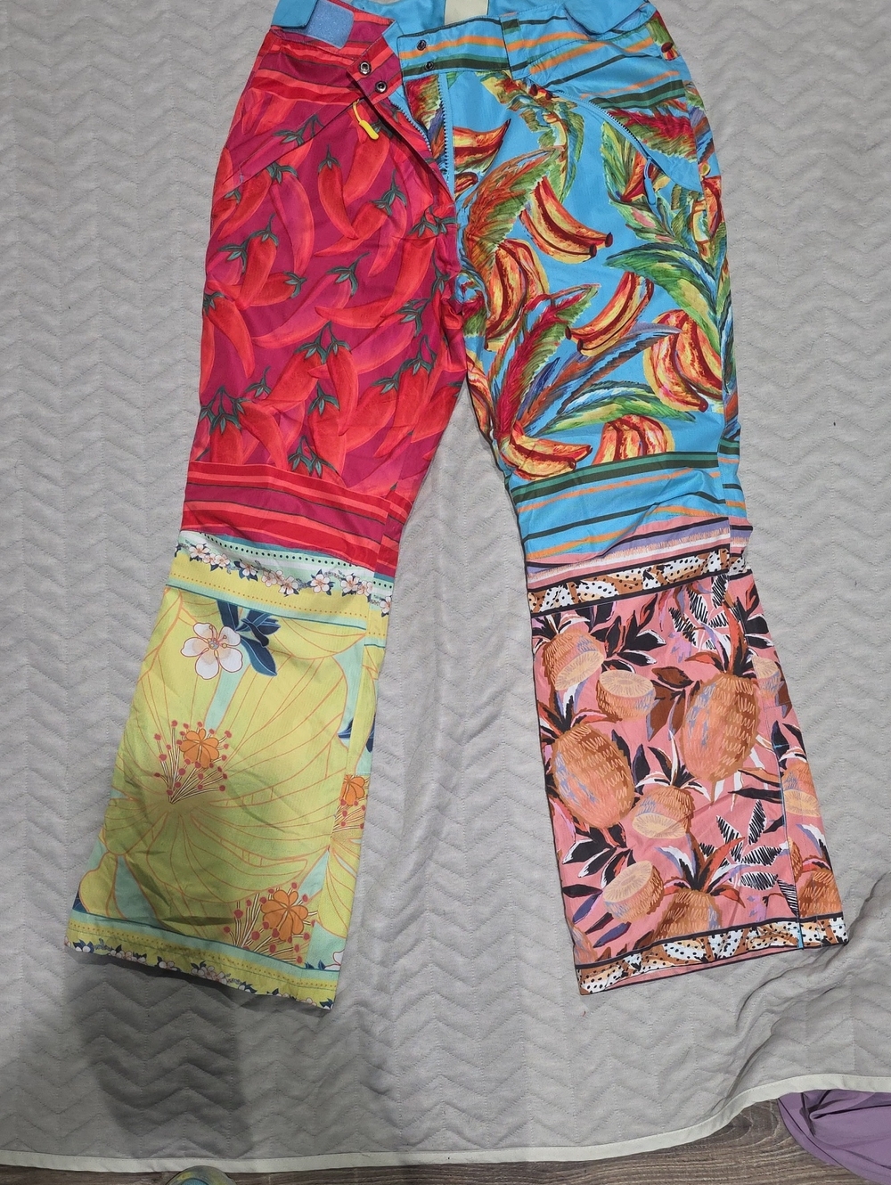 FARM Rio Colorblock Tropical Patchwork Bootcut Pants